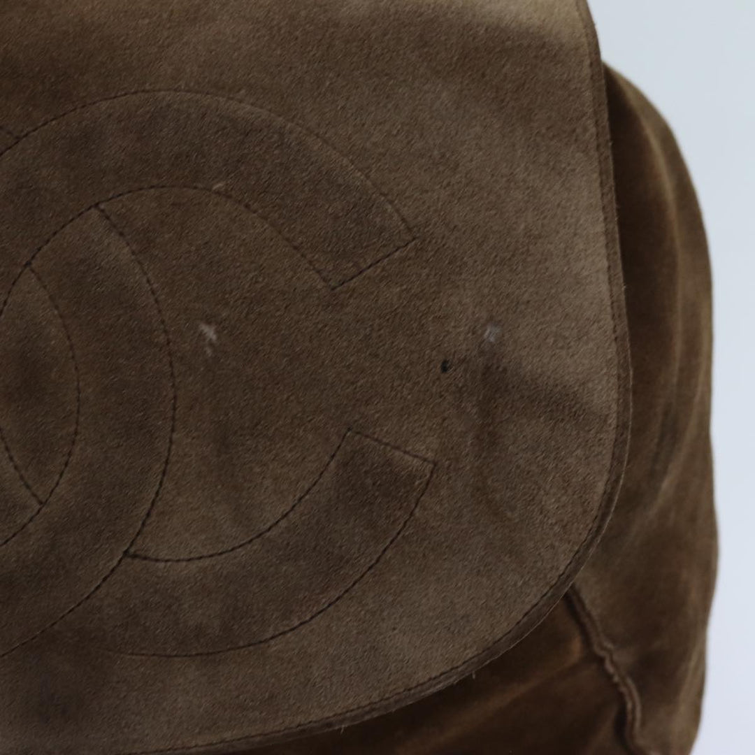 Top Quality Chanel COCO Mark Backpack Suede Brown CC Auth bs13597