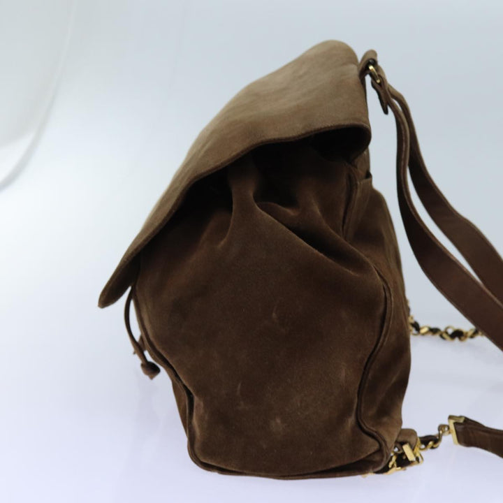 Top Quality Chanel COCO Mark Backpack Suede Brown CC Auth bs13597