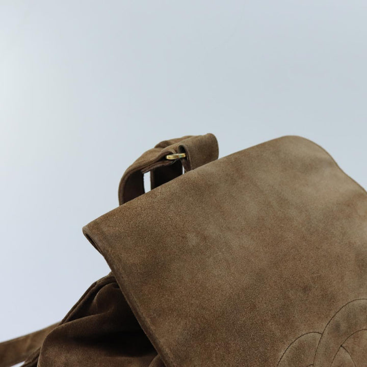 Top Quality Chanel COCO Mark Backpack Suede Brown CC Auth bs13597