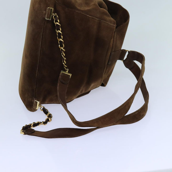 Top Quality Chanel COCO Mark Backpack Suede Brown CC Auth bs13597