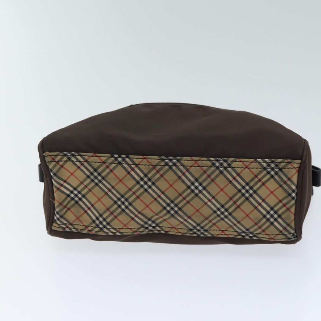 BURBERRY Golf Nova Check Hand Bag Nylon Brown Auth bs13606