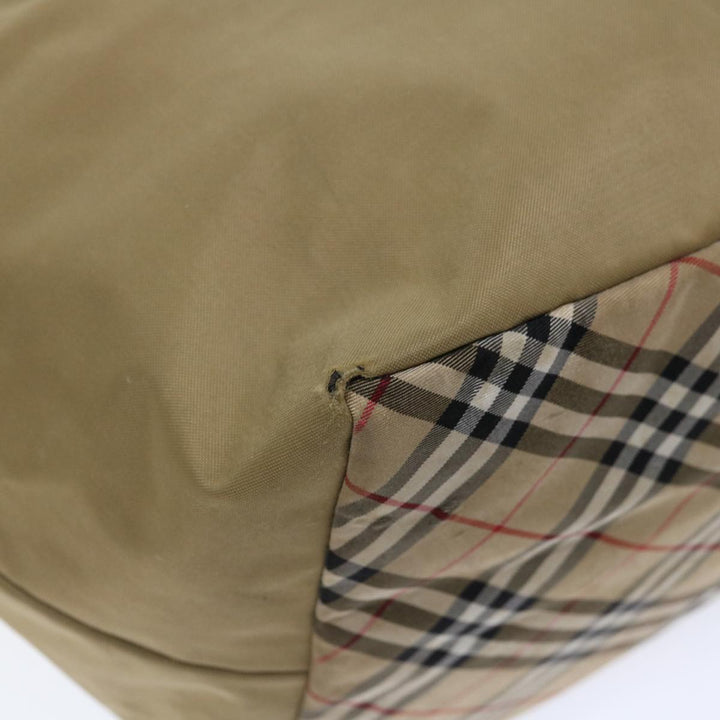 Burberry Nova Check Blue Label Tote Bag Nylon Beige Auth bs13607