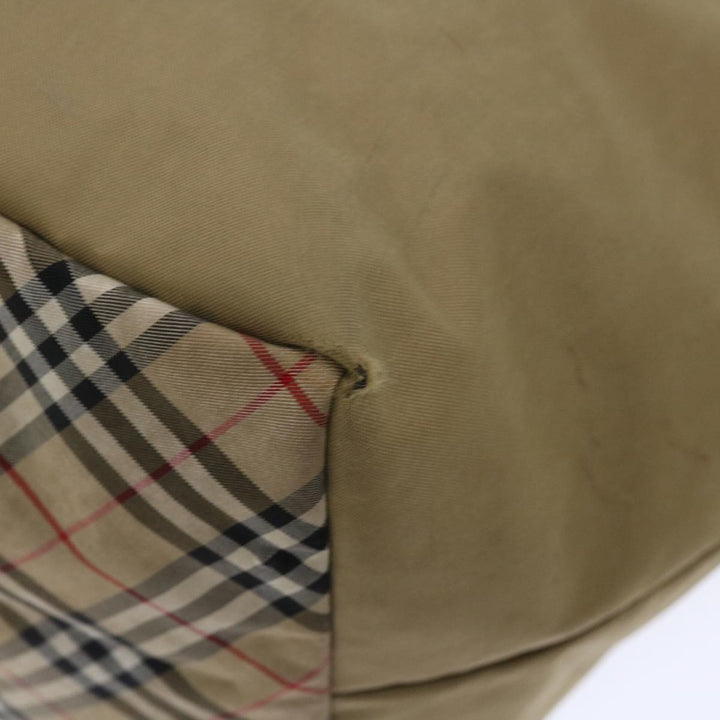 Burberry Nova Check Blue Label Tote Bag Nylon Beige Auth bs13607