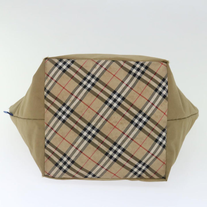 Burberry Nova Check Blue Label Tote Bag Nylon Beige Auth bs13607