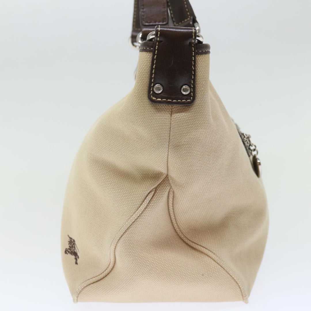 Burberry Blue Label Hand Bag Canvas Beige Auth bs13611