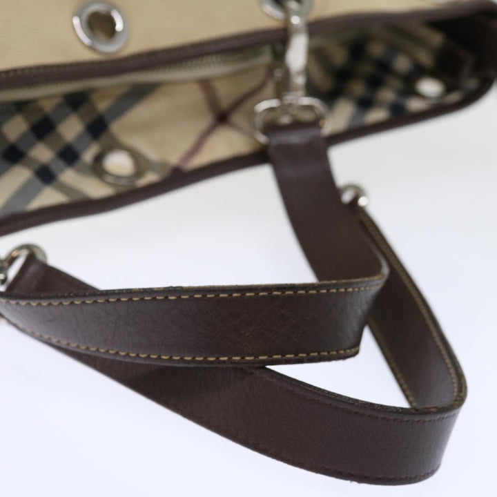 Burberry Blue Label Hand Bag Canvas Beige Auth bs13611