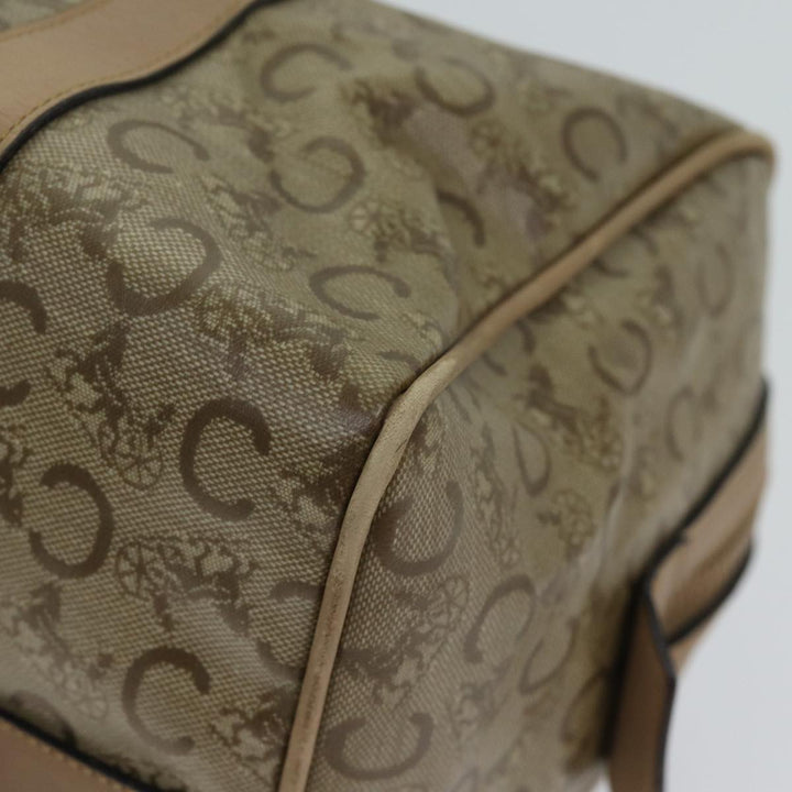 Celine C Macadam Canvas Boston Bag Beige Auth bs13615