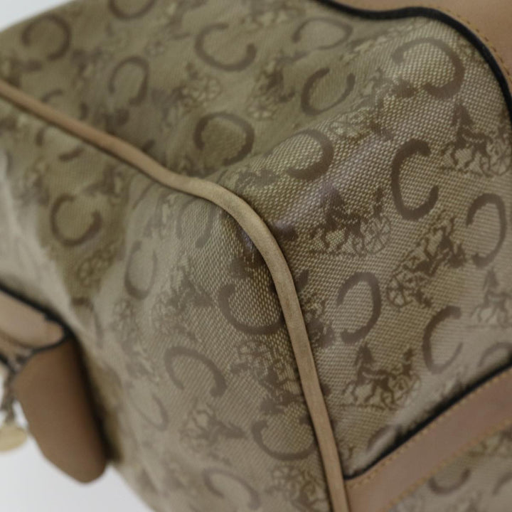Celine C Macadam Canvas Boston Bag Beige Auth bs13615