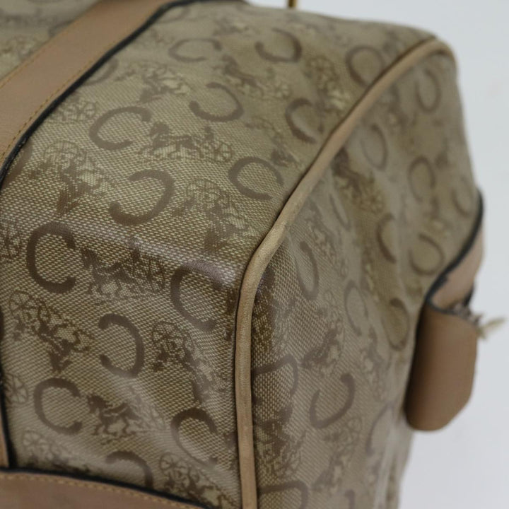 Celine C Macadam Canvas Boston Bag Beige Auth bs13615