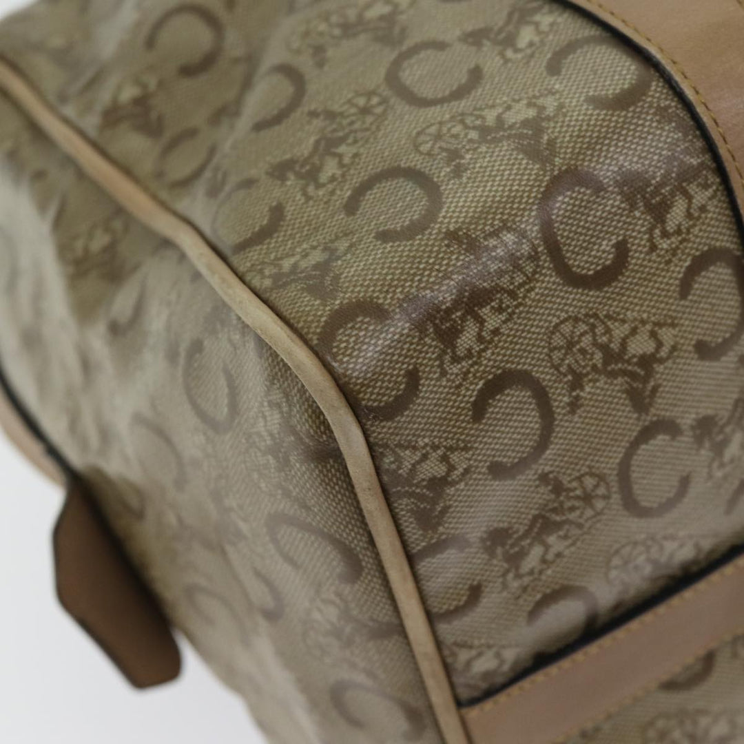 Celine C Macadam Canvas Boston Bag Beige Auth bs13615