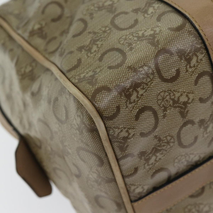 Celine C Macadam Canvas Boston Bag Beige Auth bs13615
