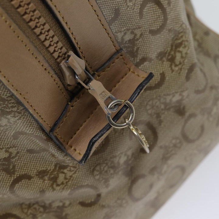 Celine C Macadam Canvas Boston Bag Beige Auth bs13615
