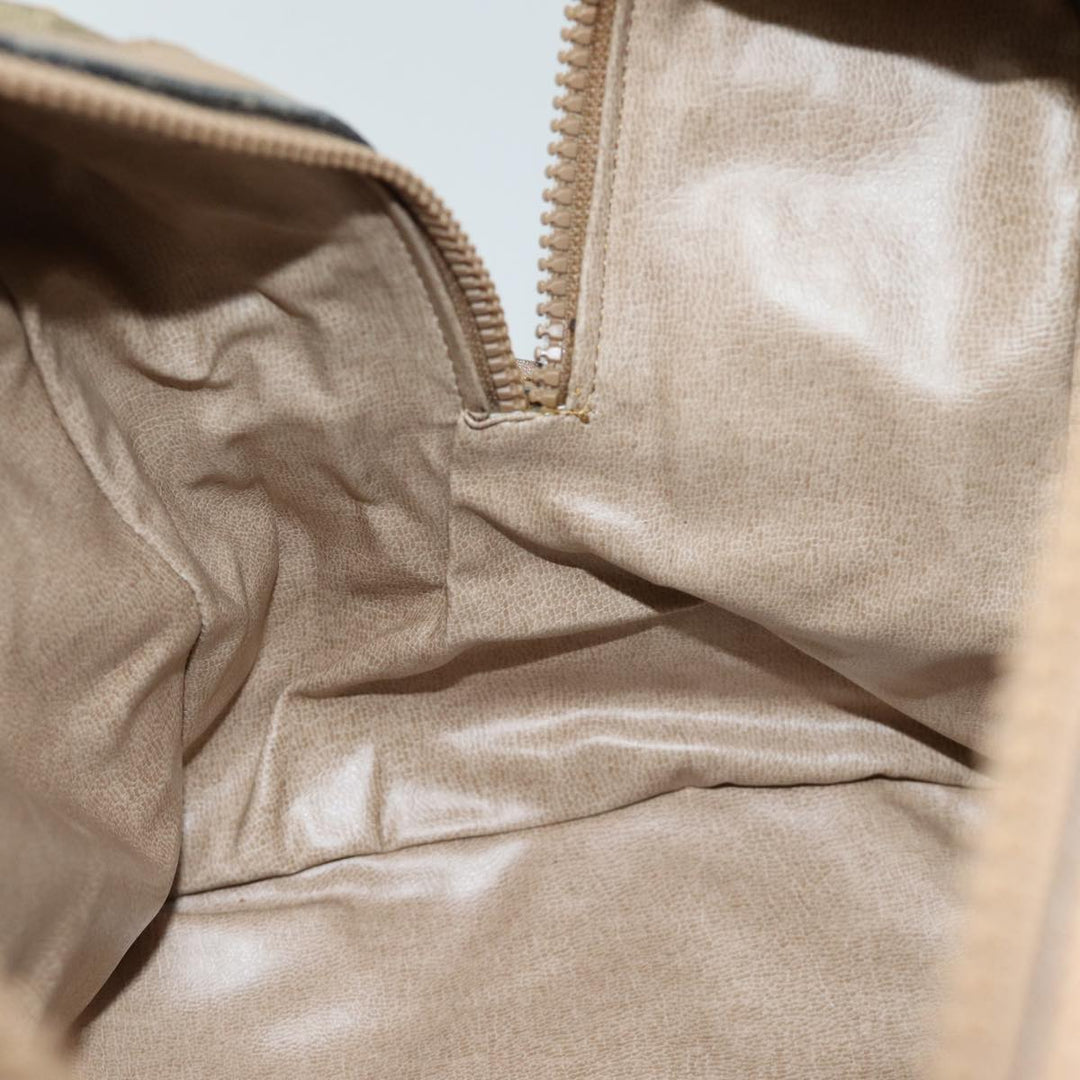 Celine C Macadam Canvas Boston Bag Beige Auth bs13615