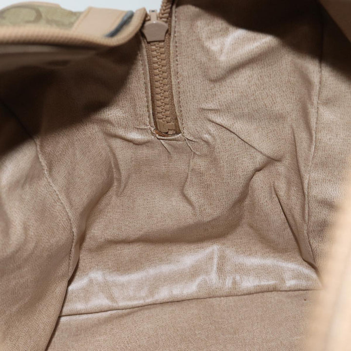 Celine C Macadam Canvas Boston Bag Beige Auth bs13615