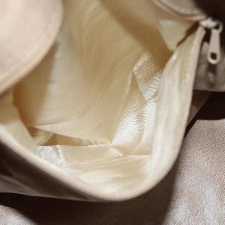 Celine C Macadam Canvas Boston Bag Beige Auth bs13615