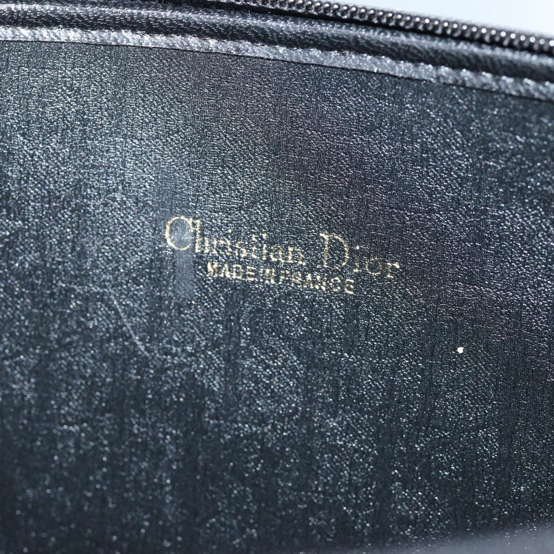 CHRISTIAN Top quality Dior Trotter Canvas Clutch Bag Black Auth bs13620