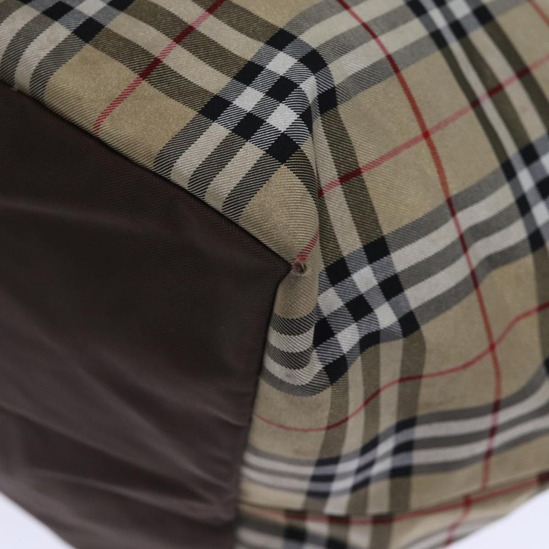 BurberrySs Nova Check Blue Label Tote Bag Nylon Beige Brown Auth bs13688