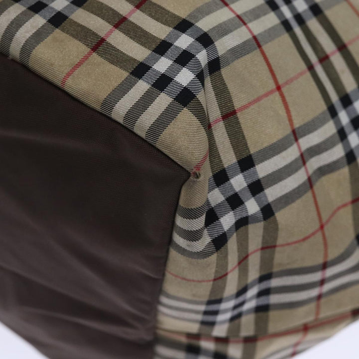 BurberrySs Nova Check Blue Label Tote Bag Nylon Beige Brown Auth bs13688