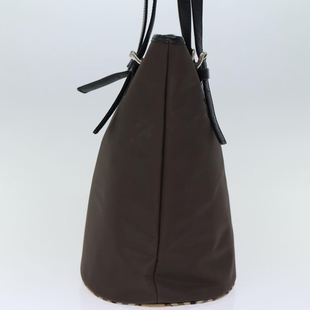 BurberrySs Nova Check Blue Label Shoulder Bag Nylon Brown Beige Auth bs13690