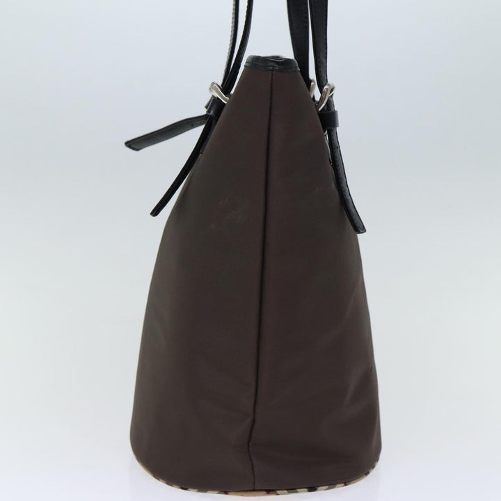 BurberrySs Nova Check Blue Label Shoulder Bag Nylon Brown Beige Auth bs13690