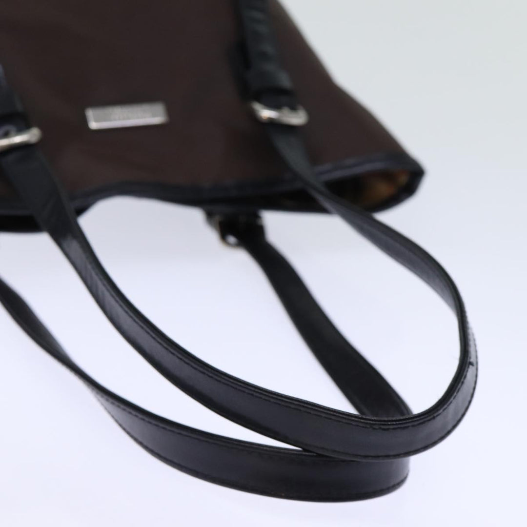 BurberrySs Nova Check Blue Label Shoulder Bag Nylon Brown Beige Auth bs13690