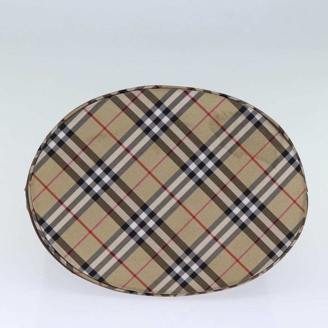 BurberrySs Nova Check Blue Label Shoulder Bag Nylon Brown Beige Auth bs13690