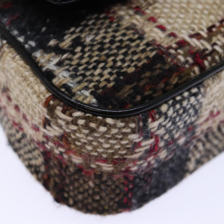Burberry Nova Check Shoulder Bag Wool Beige Auth bs13694