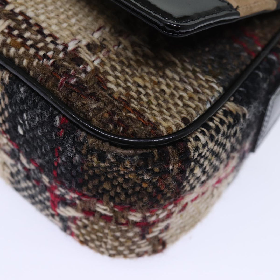 Burberry Nova Check Shoulder Bag Wool Beige Auth bs13694