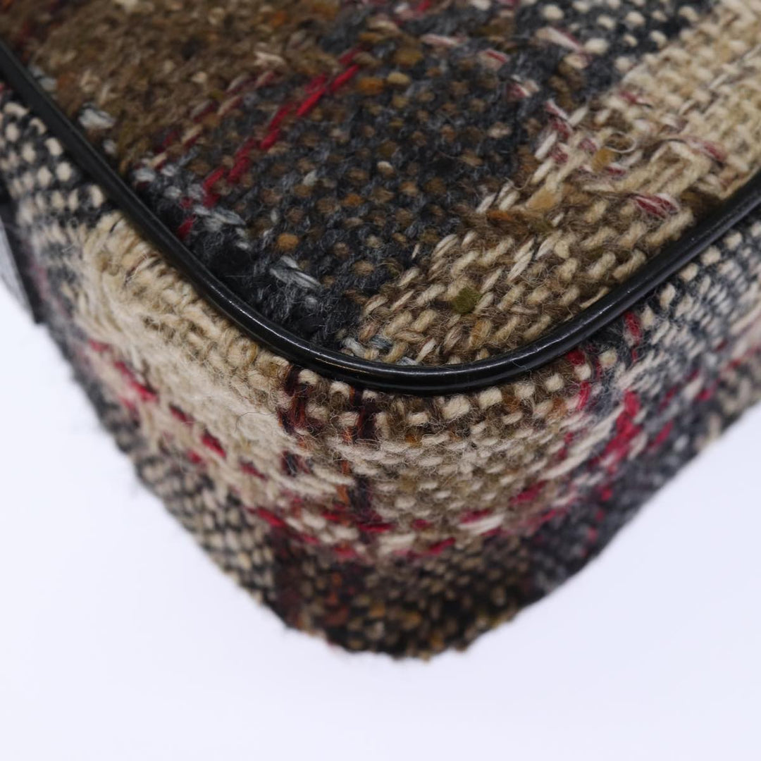 Burberry Nova Check Shoulder Bag Wool Beige Auth bs13694