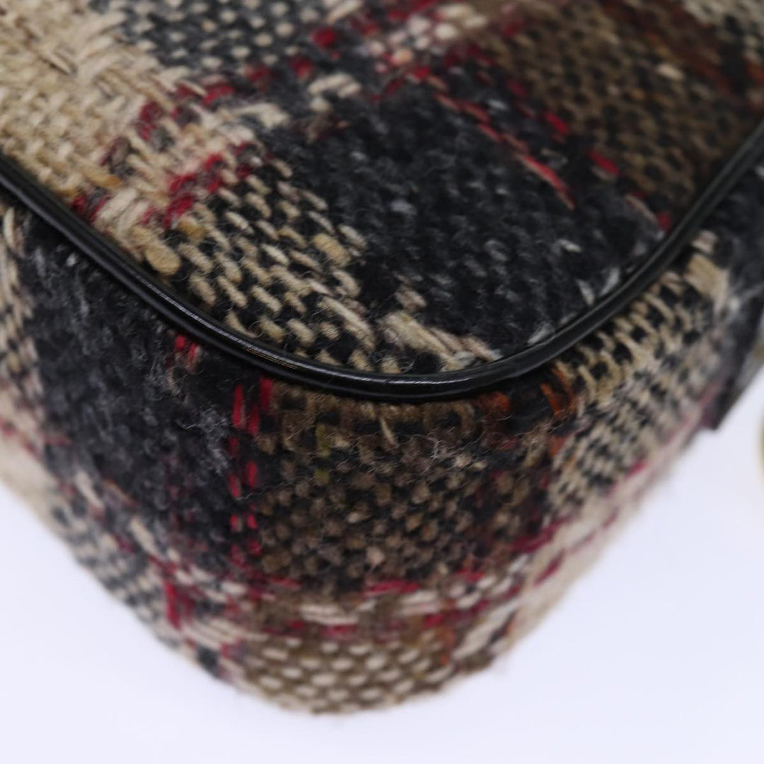 Burberry Nova Check Shoulder Bag Wool Beige Auth bs13694