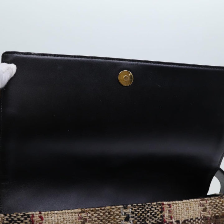 Burberry Nova Check Shoulder Bag Wool Beige Auth bs13694