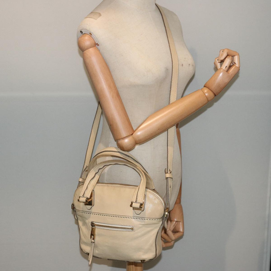 Chloe Hand Bag Leather 2way Beige bs13698