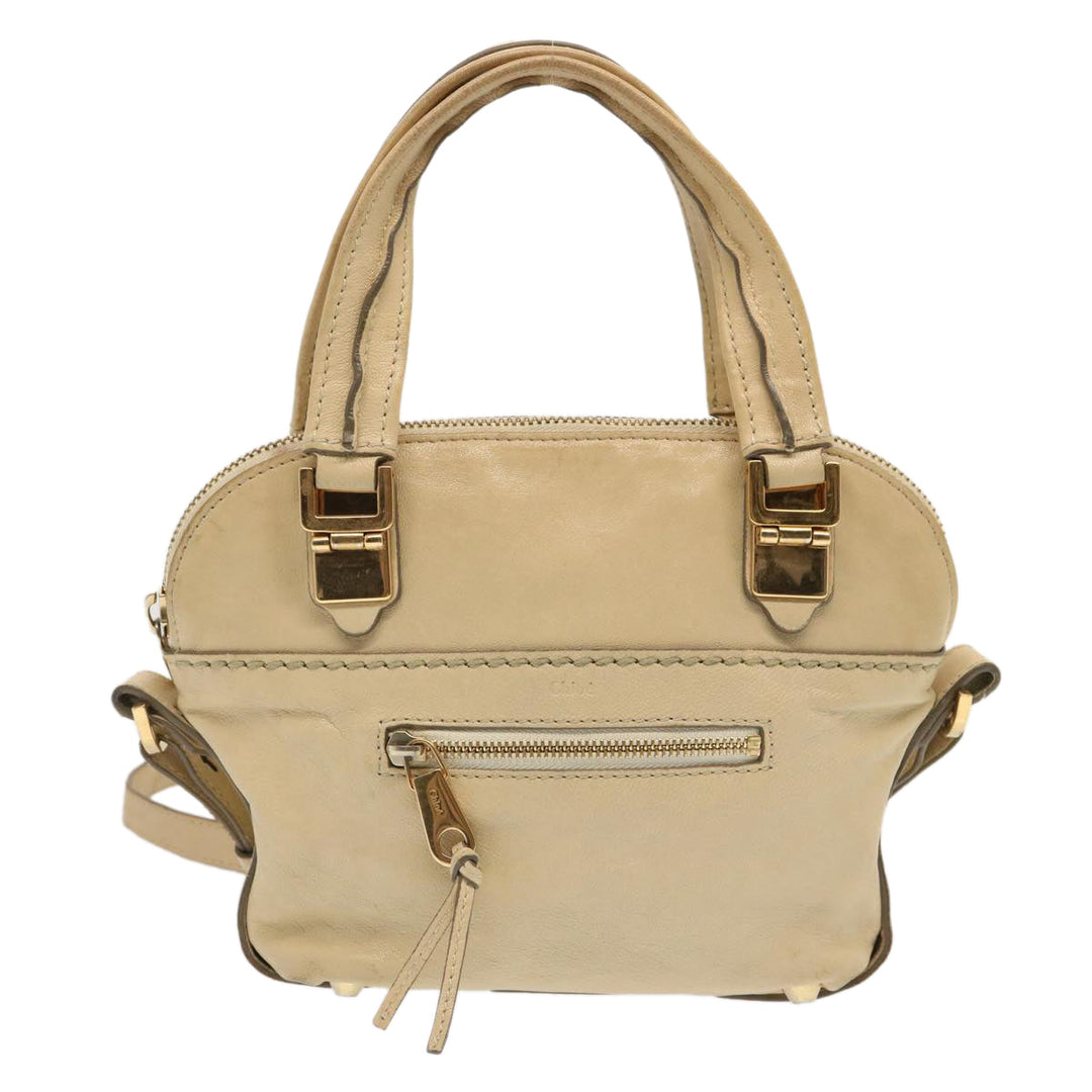 Chloe Hand Bag Leather 2way Beige bs13698
