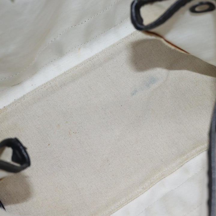 Top Quality Balenciaga Cabas S Hand Bag Canvas White Black Auth bs13699