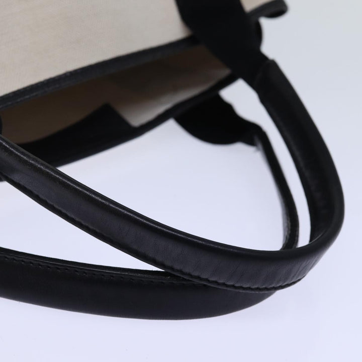 Top Quality Balenciaga Cabas S Hand Bag Canvas White Black Auth bs13699
