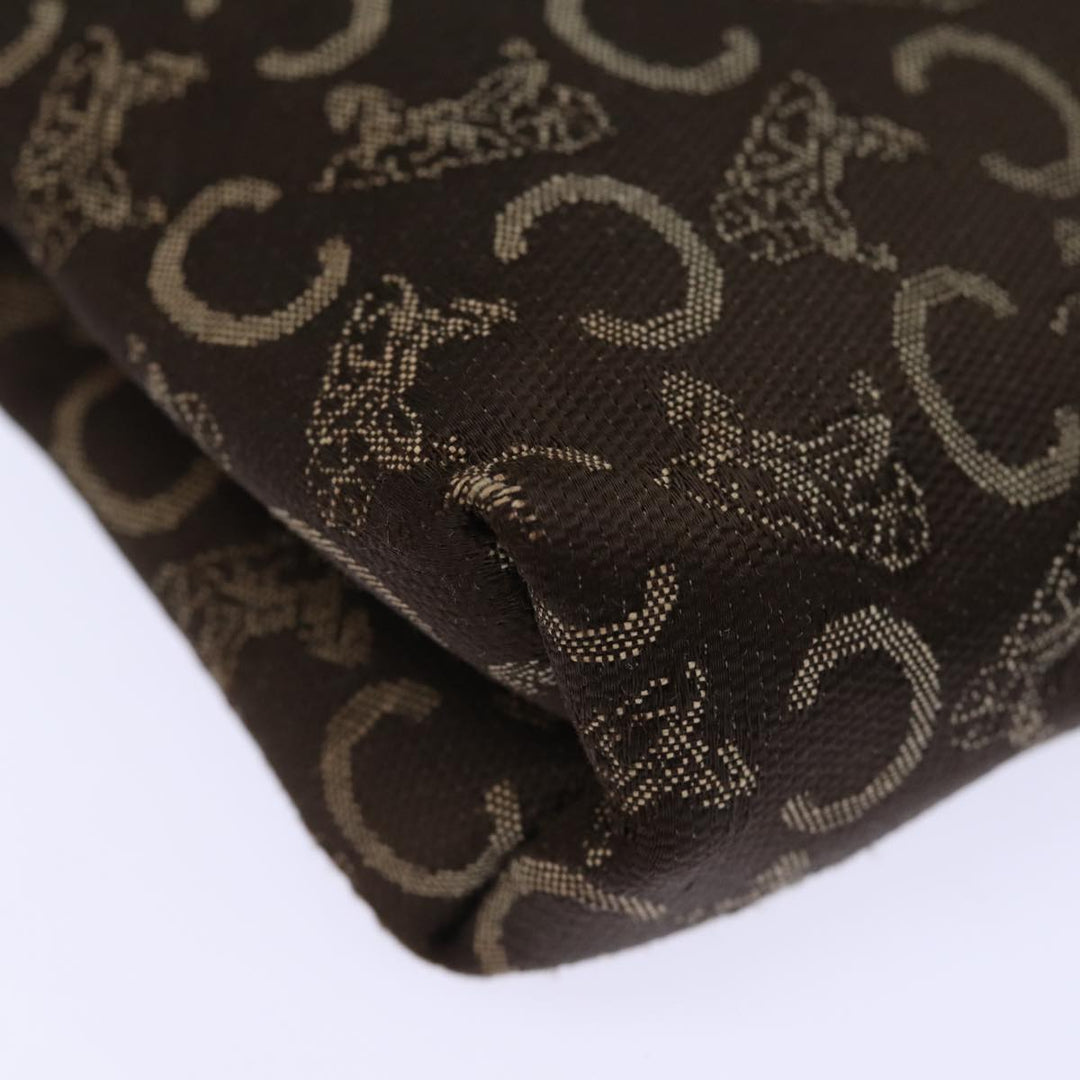 Celine C Macadam Canvas Clutch Bag Brown Auth bs13749