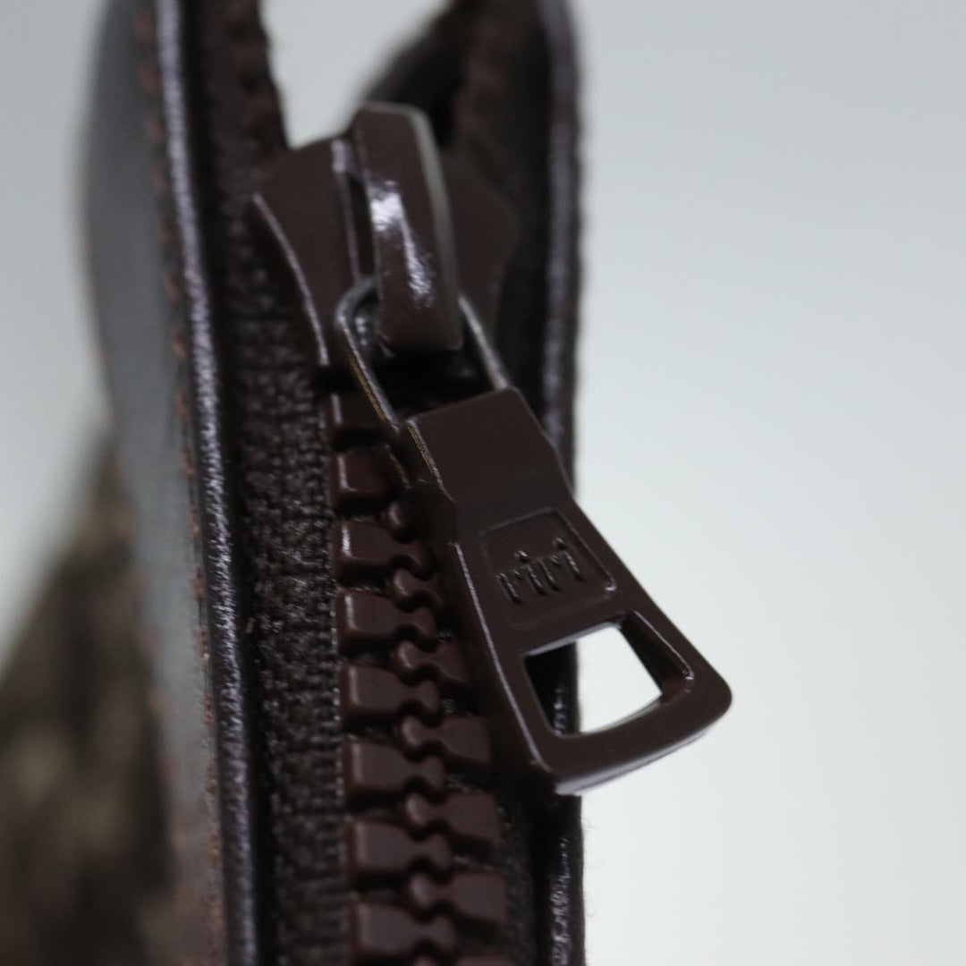 Celine C Macadam Canvas Clutch Bag Brown Auth bs13749