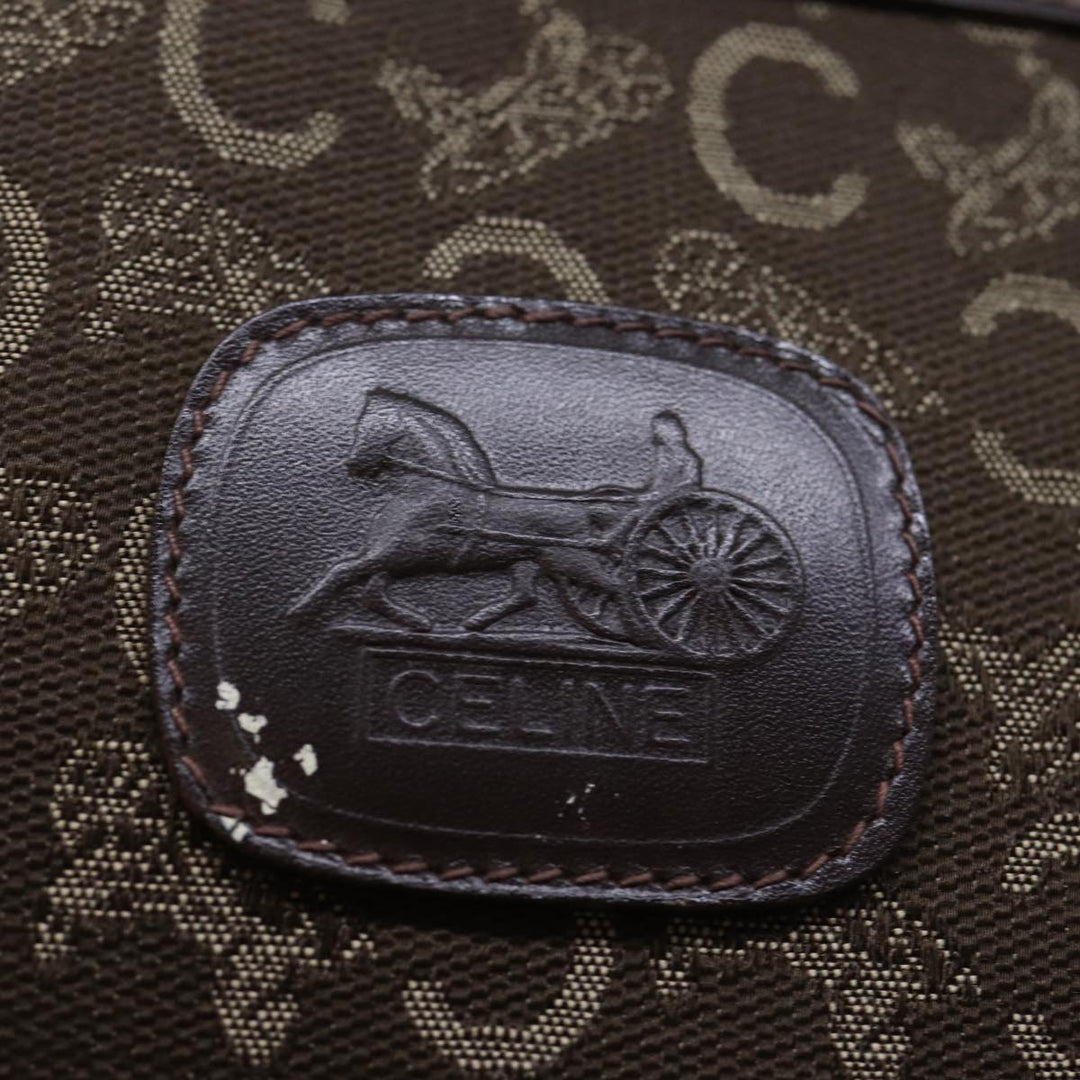Celine C Macadam Canvas Clutch Bag Brown Auth bs13749