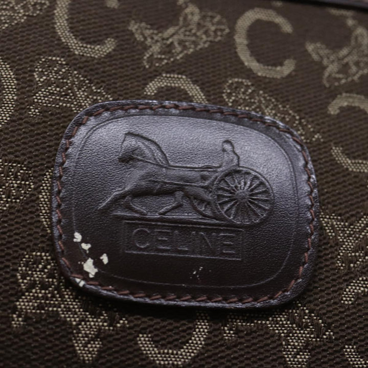 Celine C Macadam Canvas Clutch Bag Brown Auth bs13749