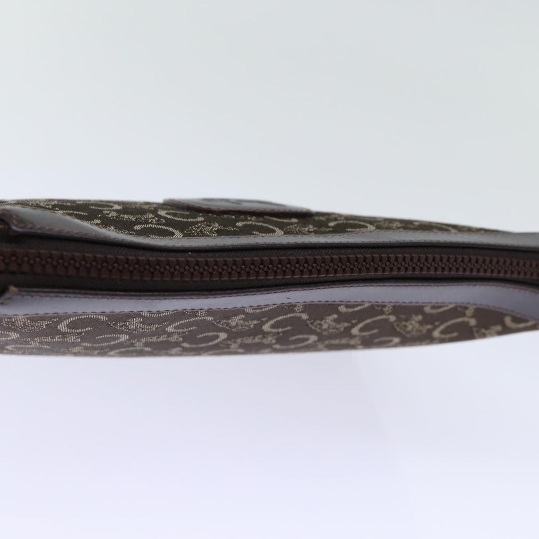 Celine C Macadam Canvas Clutch Bag Brown Auth bs13749