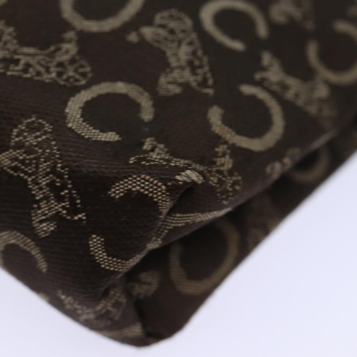 Celine C Macadam Canvas Clutch Bag Brown Auth bs13749
