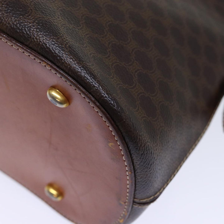 Celine Macadam Canvas Hand Bag PVC Brown Auth bs13750