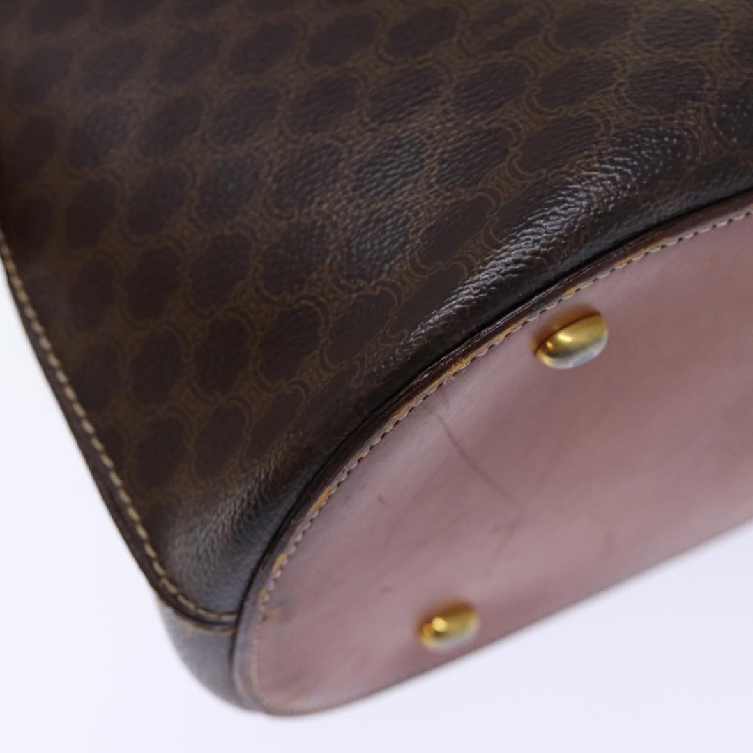 Celine Macadam Canvas Hand Bag PVC Brown Auth bs13750