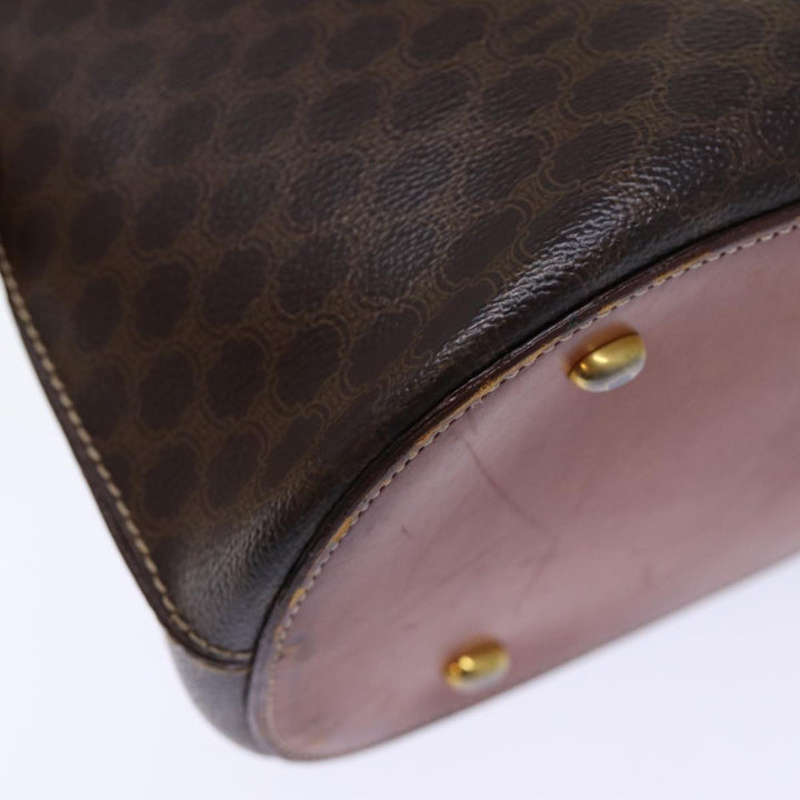 Celine Macadam Canvas Hand Bag PVC Brown Auth bs13750