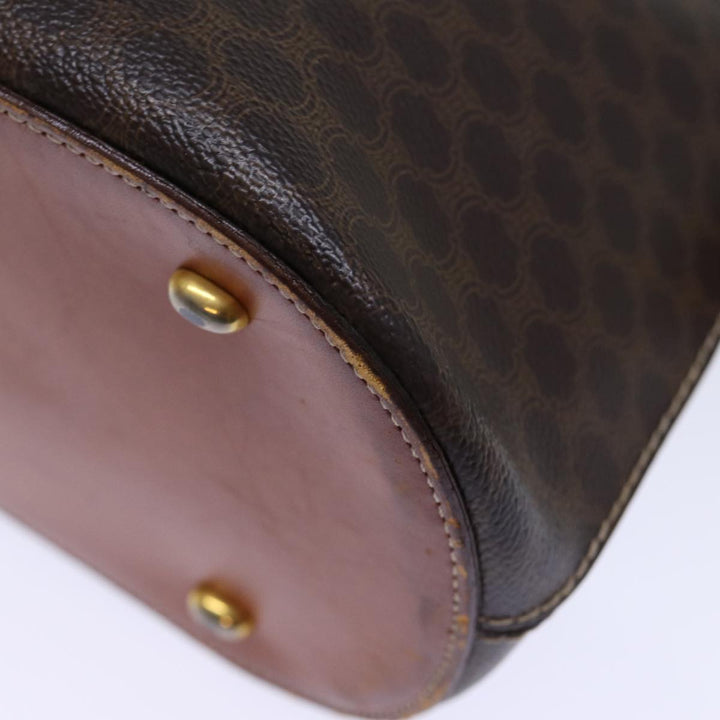 Celine Macadam Canvas Hand Bag PVC Brown Auth bs13750