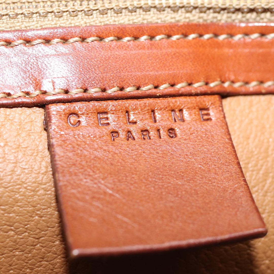 Celine Macadam Canvas Hand Bag PVC Brown Auth bs13750