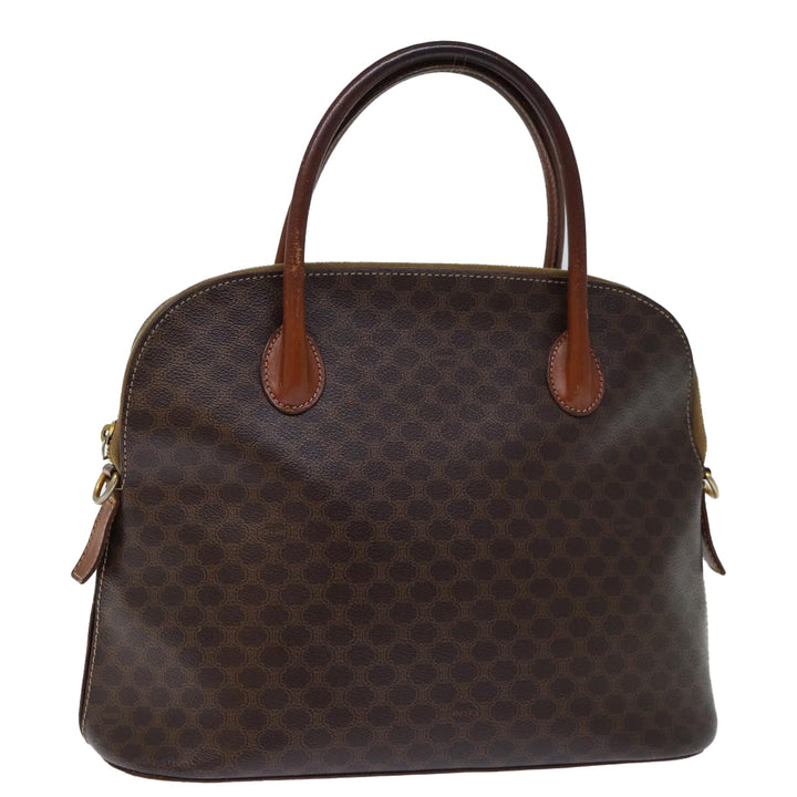 Celine Macadam Canvas Hand Bag PVC Brown Auth bs13750