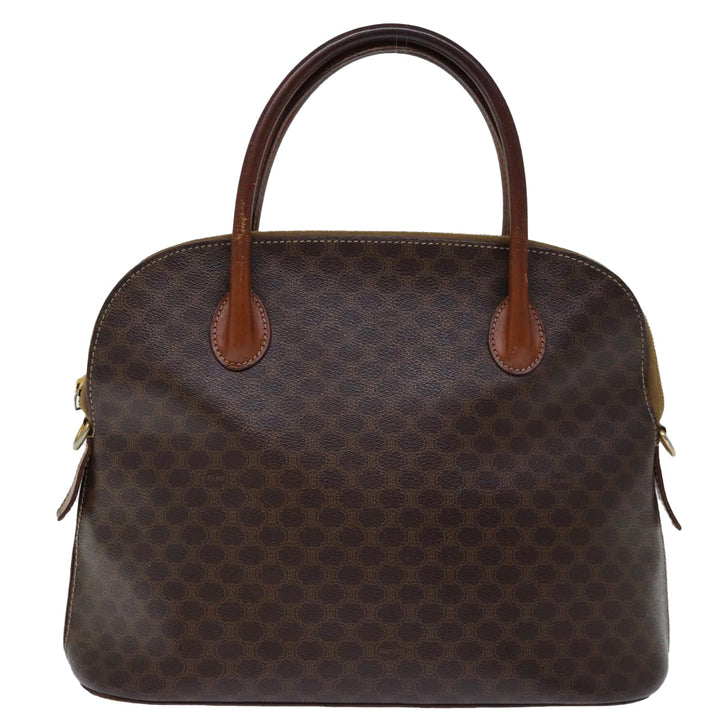 Celine Macadam Canvas Hand Bag PVC Brown Auth bs13750