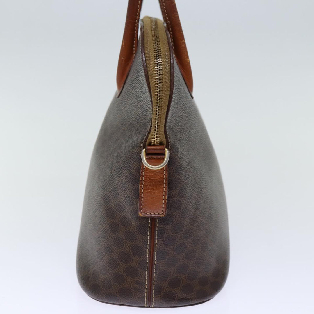 Celine Macadam Canvas Hand Bag PVC Brown Auth bs13750