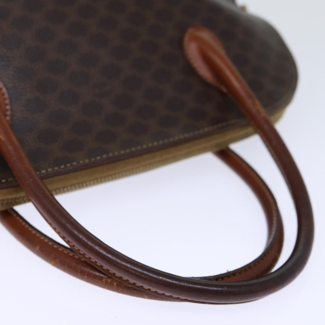 Celine Macadam Canvas Hand Bag PVC Brown Auth bs13750
